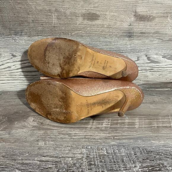 Kate Spade Womens Krysta Bow Pump Pink Glitter Patent Leather Heels 9 - Picture 5 of 15